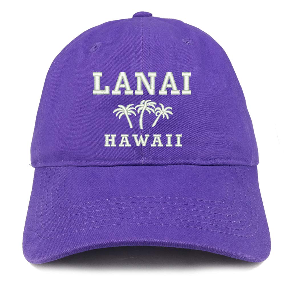 Trendy Hawaiian Apparel - Lanai & Palm Tree Embroidered Brushed Cap for Men & Women | Beach Vacation, Summer Outdoor Fashion Accessory