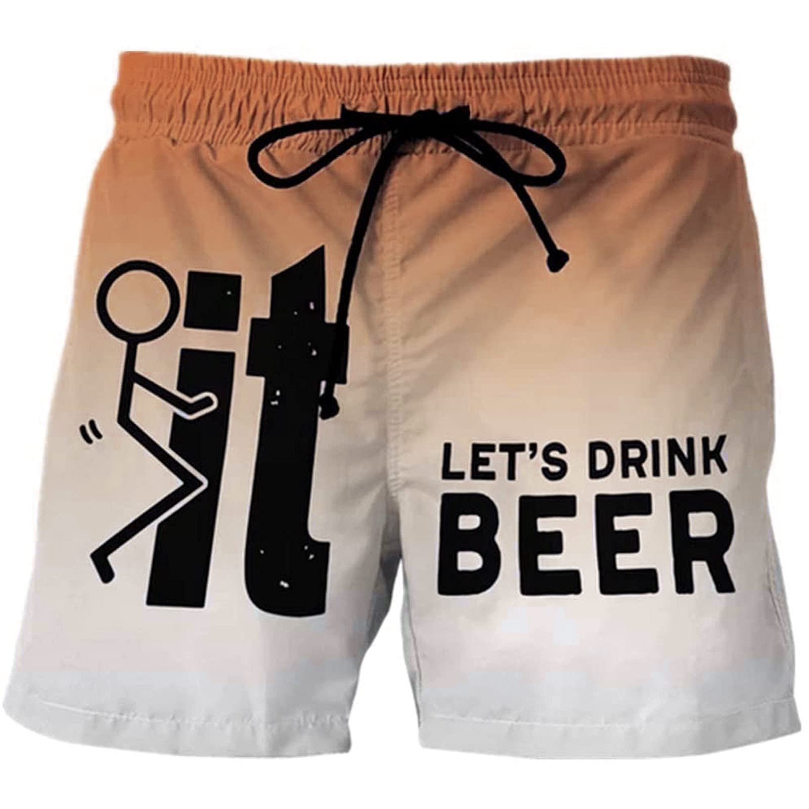 **Men's Quick Dry Swim Shorts with Pockets - Slim Fit Printed Swim Trunks for Sports & Beach Activities**