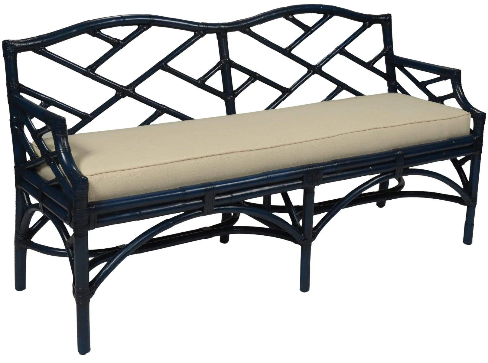 Chinese Chippendale Bench - Elegant Wooden Accent Bench with Carved Details | Perfect for Entryway, Bedroom, or Living Room Decor
