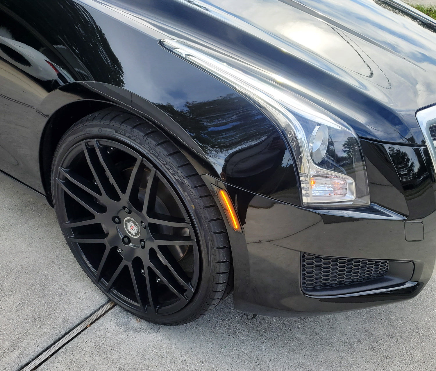 2020+ Cadillac CT5 Clear Lens Amber LED Strip Front Bumper Side Marker Lights - DRL Daytime Running Lights for Enhanced Visibility & Style