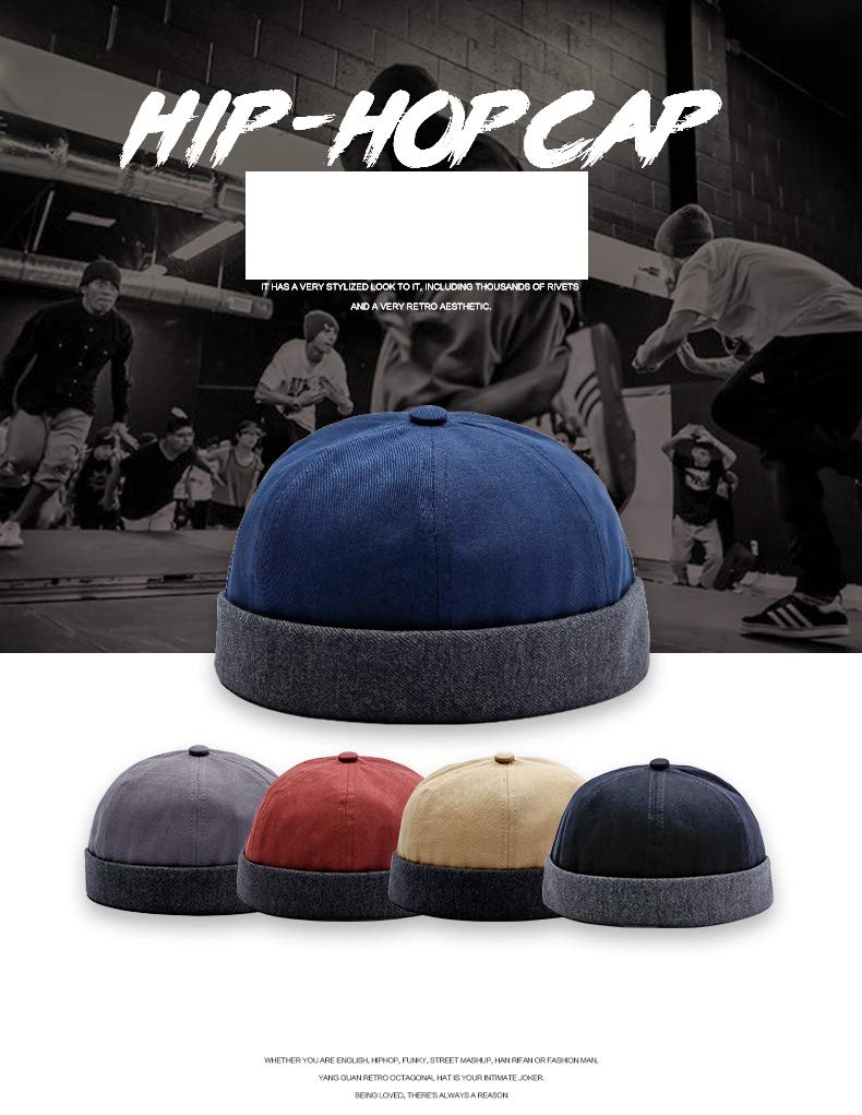 Unisex Cotton Brimless Beanie Hat - Adjustable Skull Cap for Men & Women - Trendy Sailor Style Winter Hat for Outdoor Activities, Sports & Casual Wear