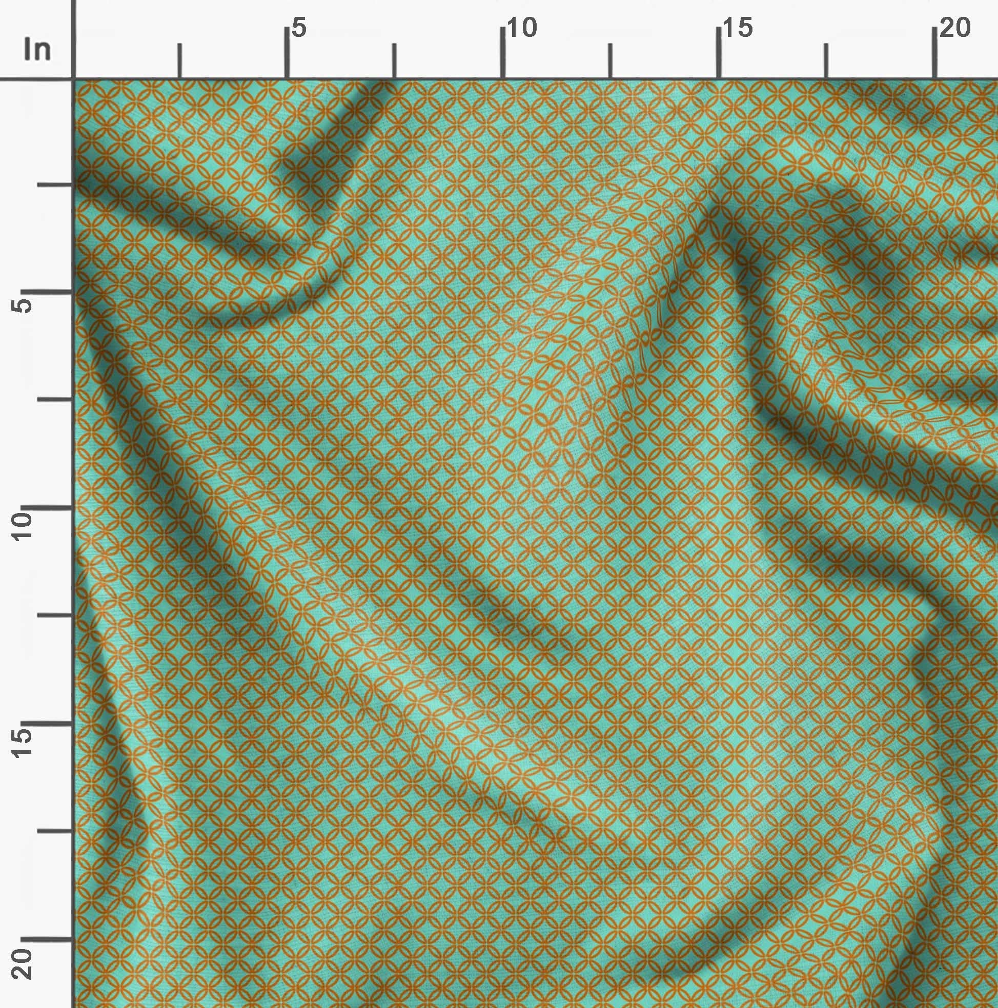 Soimoi Moss Green Georgette Fabric by The Yard - 42 Inch Wide Floral Geometric Printed Material - Botanical Artistic Patterns for Dresses, Scarves & Home Decor