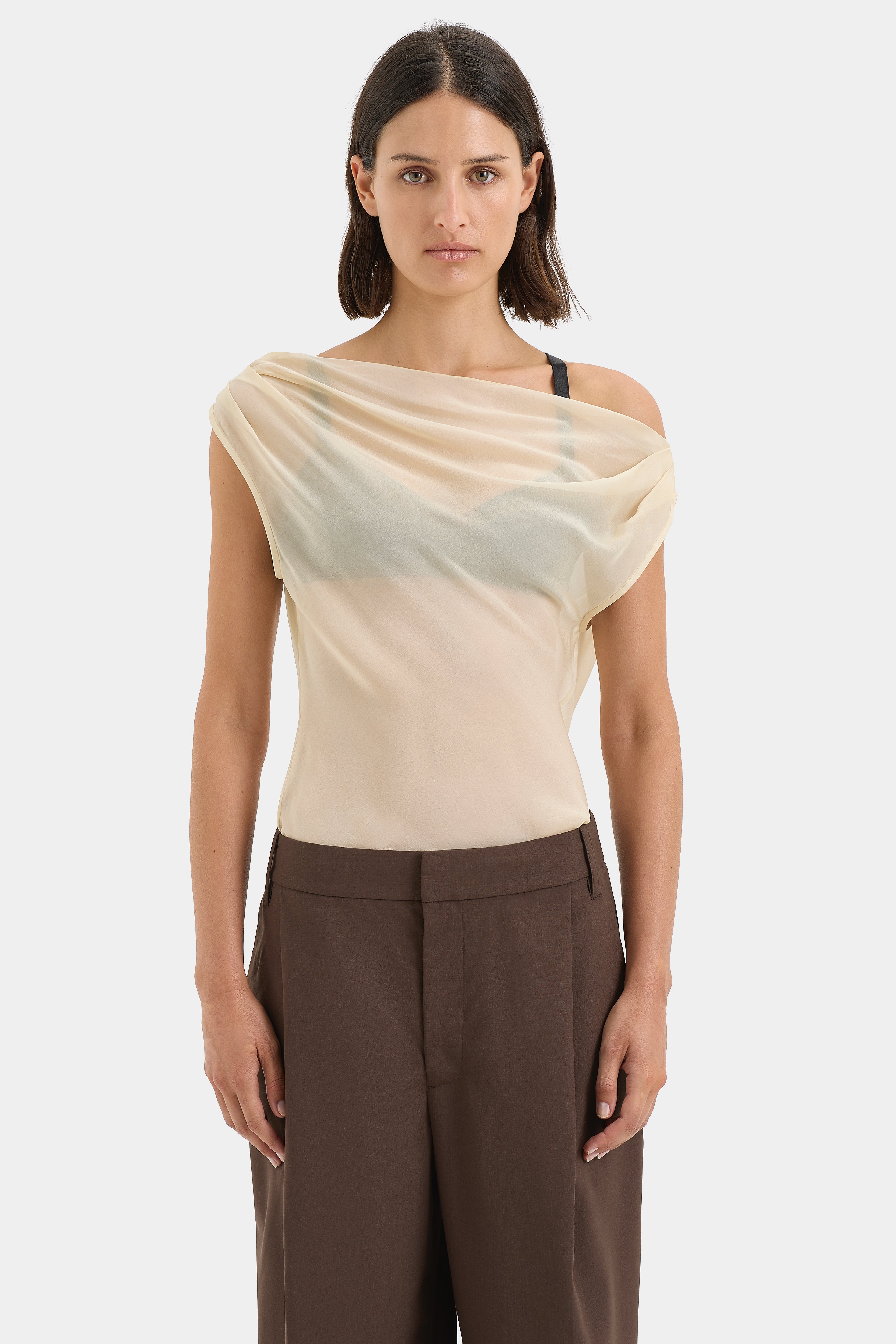 Strobe Cowl Top Bone - Stylish & Comfortable Women's Knit Sweater for Fall & Winter - Perfect for Casual Outings, Office Wear & Cozy Evenings