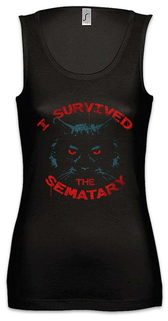 I Survived The Sematary Women's Workout Tank Top - Gym Fitness Training Shirt for Running, Yoga & Casual Wear