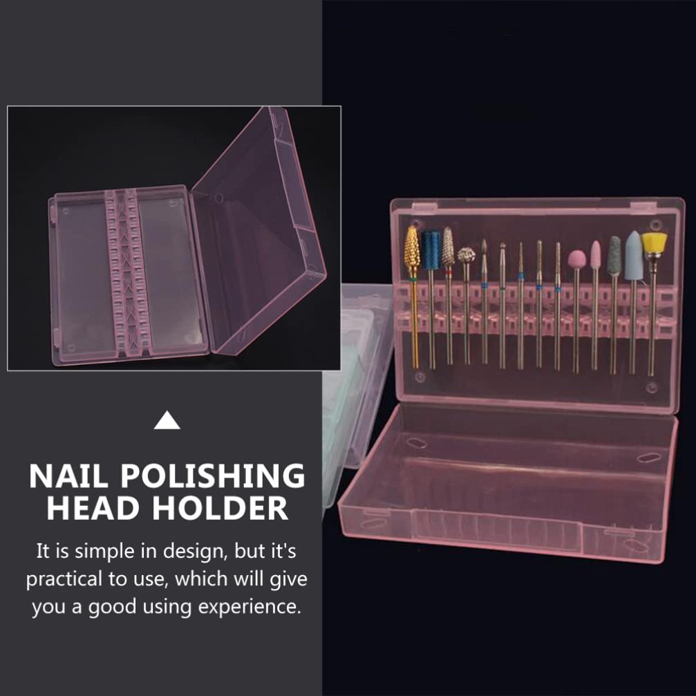 Professional Nail Drill Bit Holder Organizer - 4 Pcs Nail Art Storage Box with 14 Holes for Salon & Home Use | Perfect for Nail Polish, Grinding & Display Organization