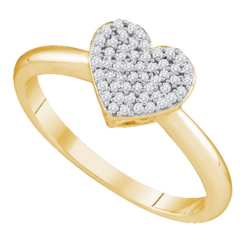 Sonia Jewels 10k Yellow or White Gold Women's Diamond Heart Ring (0.15 cttw) - Elegant Gift for Valentine's Day, Anniversary & Special Occasions