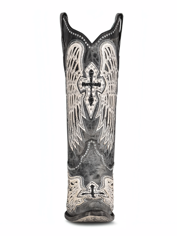 Corral A4232 Women's Wing & Cross Cowhide Western Boots - Black - Perfect for Rodeo, Country Dancing & Western Fashion