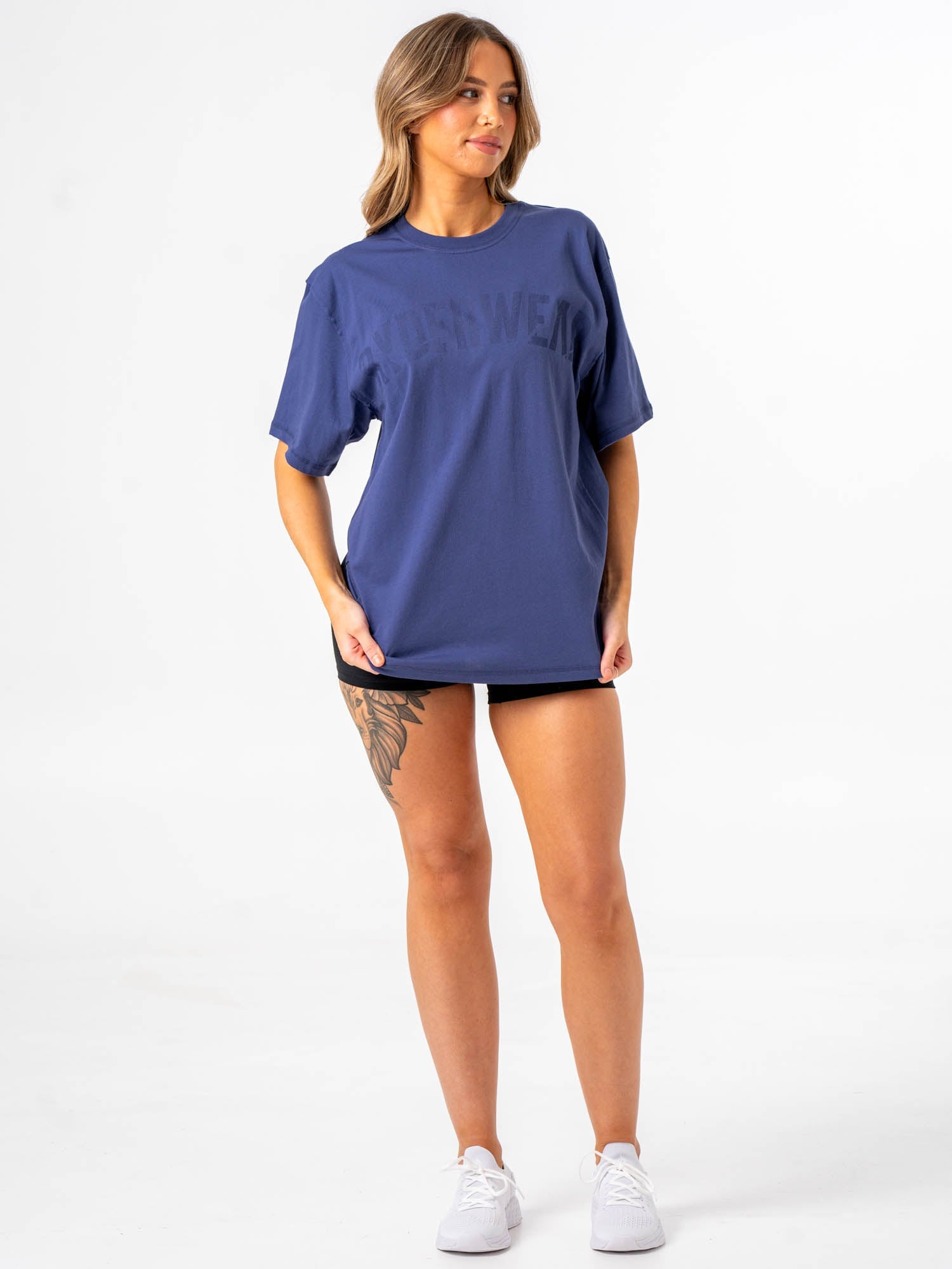 Force Oversized T-Shirt in Indigo - Comfortable & Stylish Loose Fit for Men & Women - Perfect for Casual Wear, Street Style & Everyday Outfits