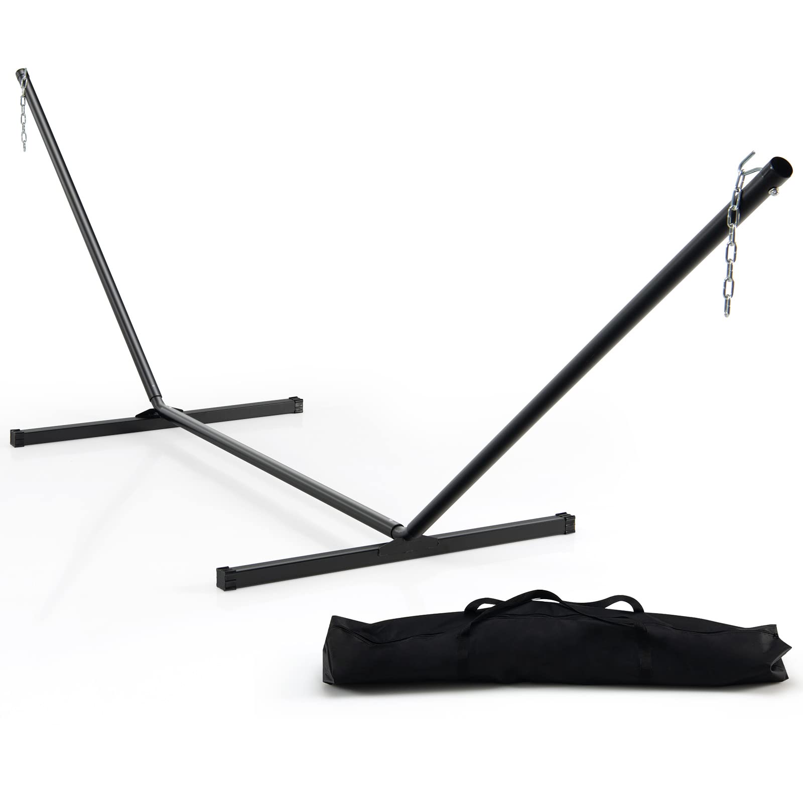 Happygrill Adjustable Hammock Chair Stand - Heavy-Duty Steel Frame for 8ft-10.5ft Hanging Chairs | Portable with Carrying Bag | 450 lbs Capacity | Perfect for Backyard, Patio, Camping & Indoor Relaxation