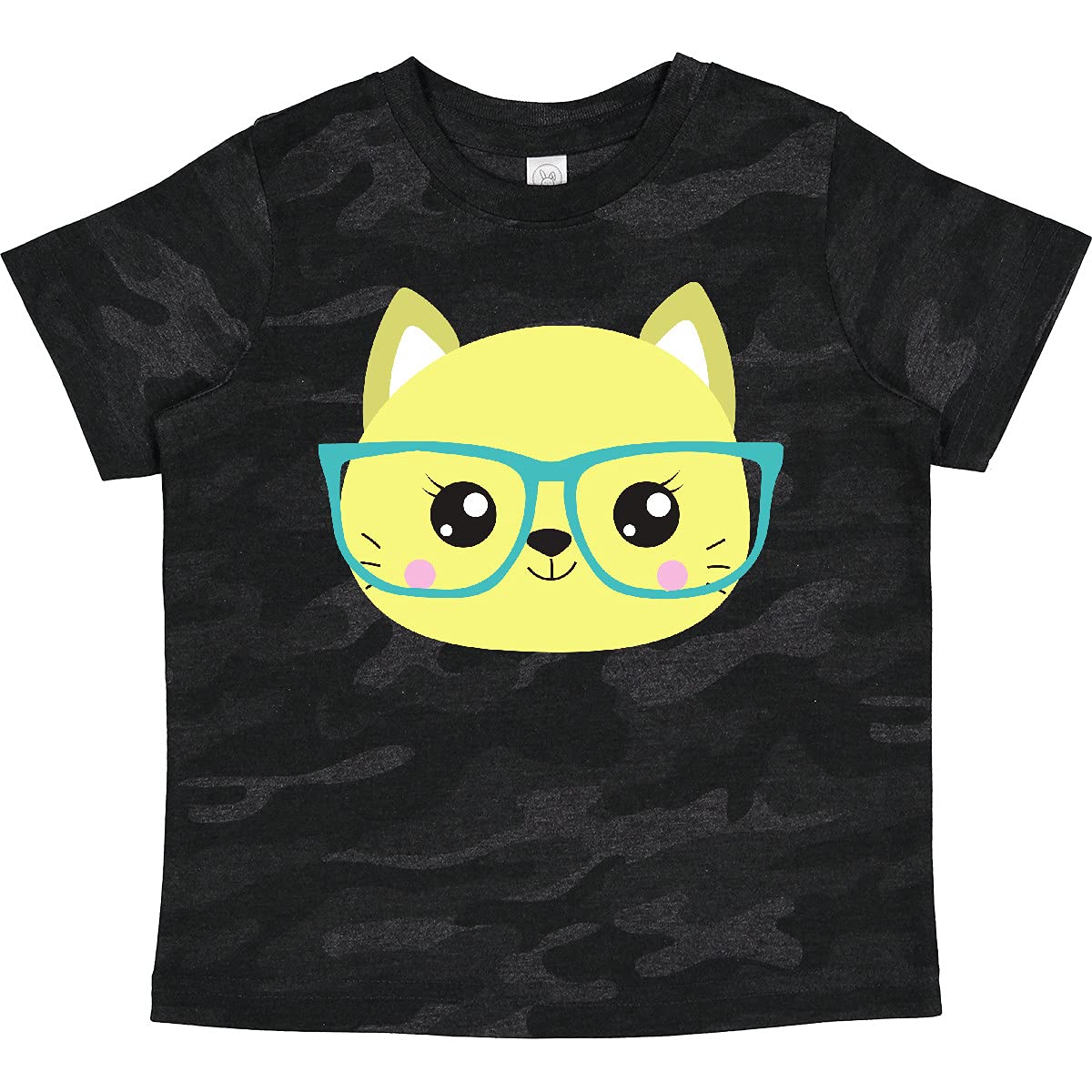 Hipster Cat with Glasses Cute Kitten Graphic Toddler T-Shirt - Soft Cotton Tee for Boys & Girls - Perfect for Playdates, Birthdays & Casual Wear