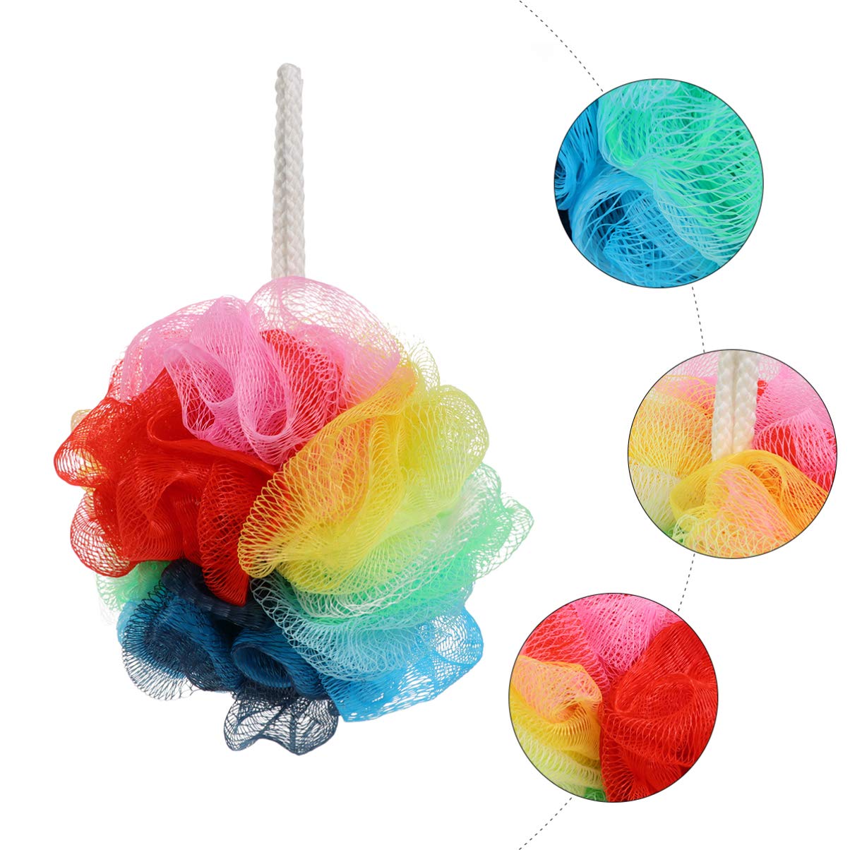 Exfoliating Loofah Sponges for Face & Body - 6 Pack Bath Sponge Balls, Mesh Shower Pouf, Bubble Making Scrubber for Men & Women - Spa, Shower & Bathroom Accessories - Perfect for Exfoliation & Relaxation