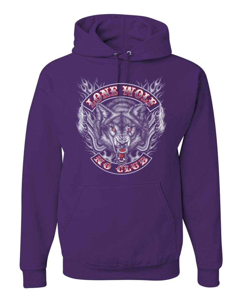Lone Wolf No Club Cool Motorcycle Biker Fire Fashion Unisex Graphic Hoodie Sweatshirt - Riding Gear for Men & Women, Streetwear, Casual Outfit