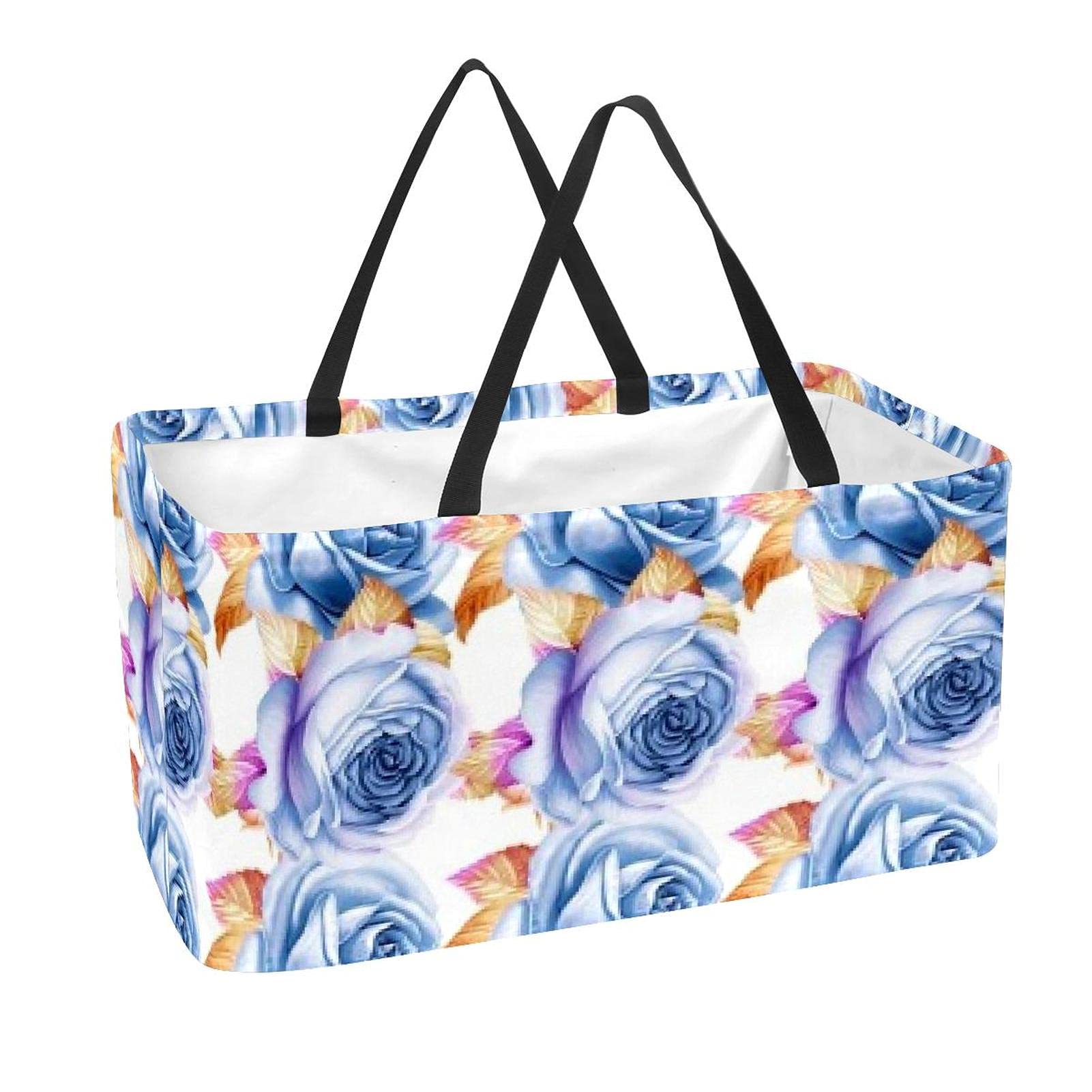 Large Foldable Shopping Basket - Durable Washable & Reinforced Bottom for Groceries - Home & Market Use