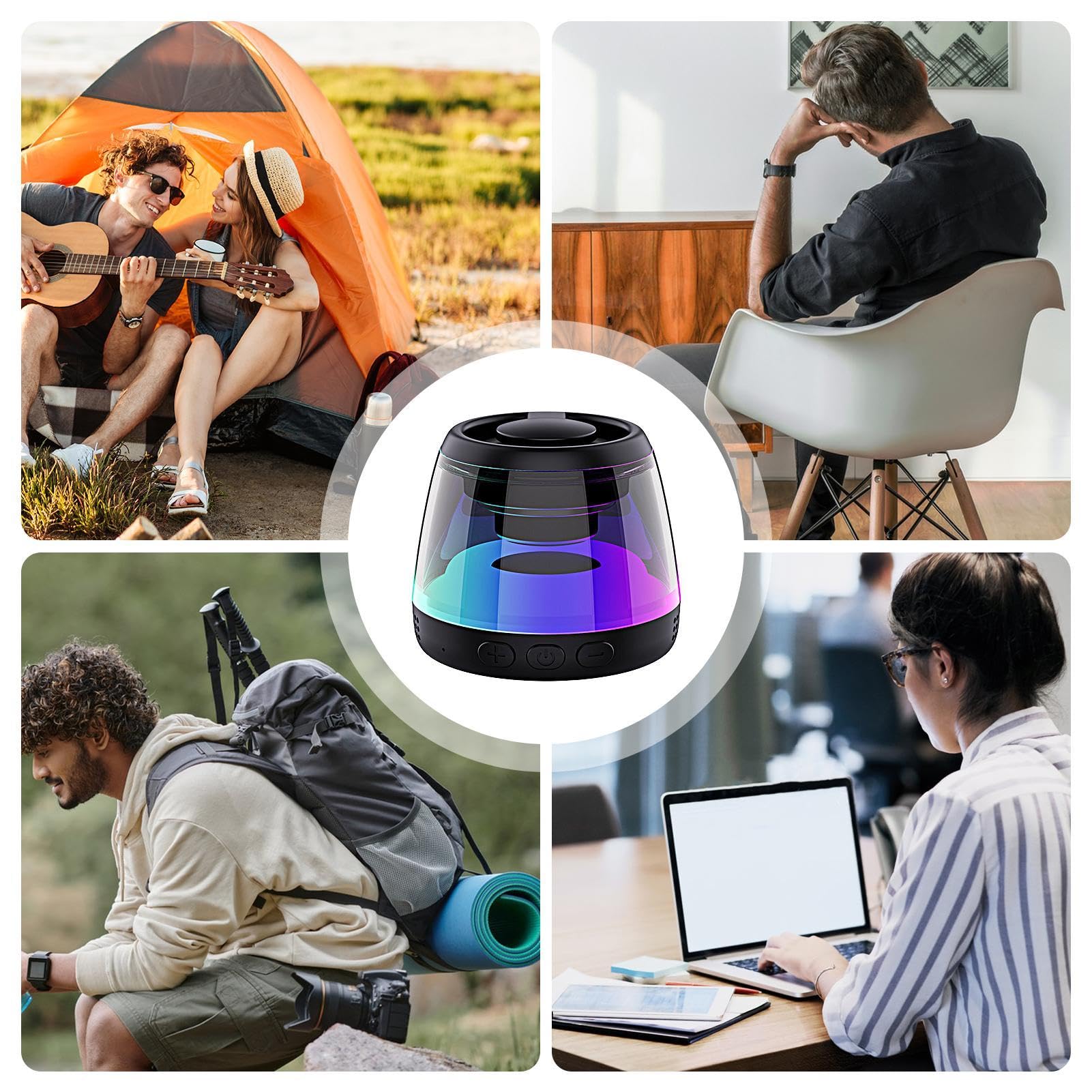 Portable Magnetic Wireless Golf Speaker with RGB Light Show - IPX5 Waterproof Bluetooth Speaker for Kids, Kayaking, Parties & Outdoor Activities | Perfect for Golf Carts, Beach & Backyard Gatherings