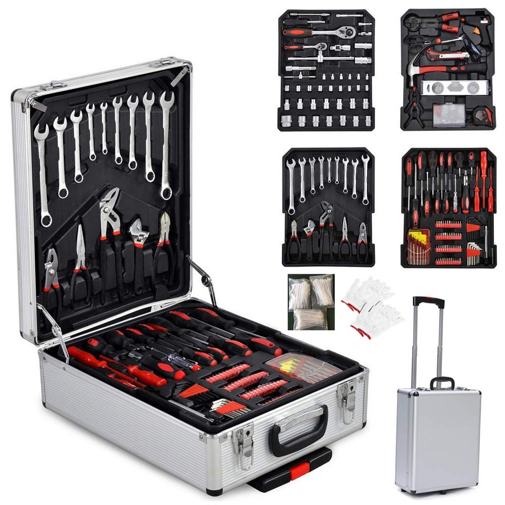 799-Piece Aluminum Rolling Tool Case Set - Heavy Duty Mechanics & Auto Repair Hand Tools for Home Maintenance, DIY Projects, Travel & On-the-Go Repairs | Perfect for Professional Technicians & Household Use