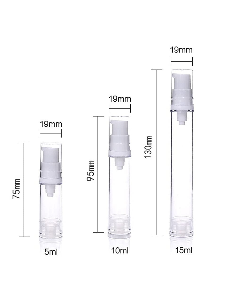 Wresty 12 Pack 15ml Airless Pump Bottles - Vacuum Lotion Containers for Travel, DIY Cosmetic Cream, Makeup Foundation & Toiletries | Leak-Proof Portable Liquid Storage for Skincare, Haircare & Essential Oils