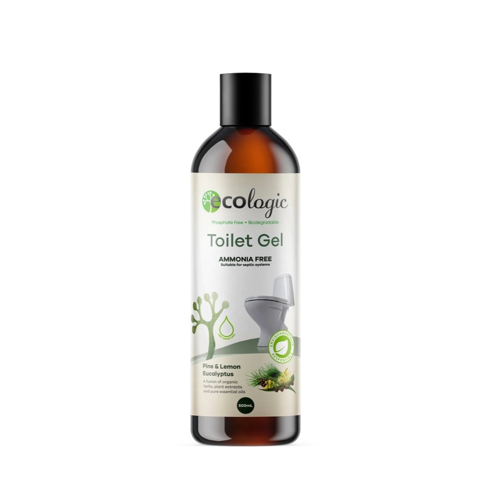 ECOLOGIC Toilet Gel - Pine & Lemon Eucalyptus Scent, 500ml | Natural Bathroom Cleaner for Fresh & Hygienic Toilets | Perfect for Home, Office & Commercial Use