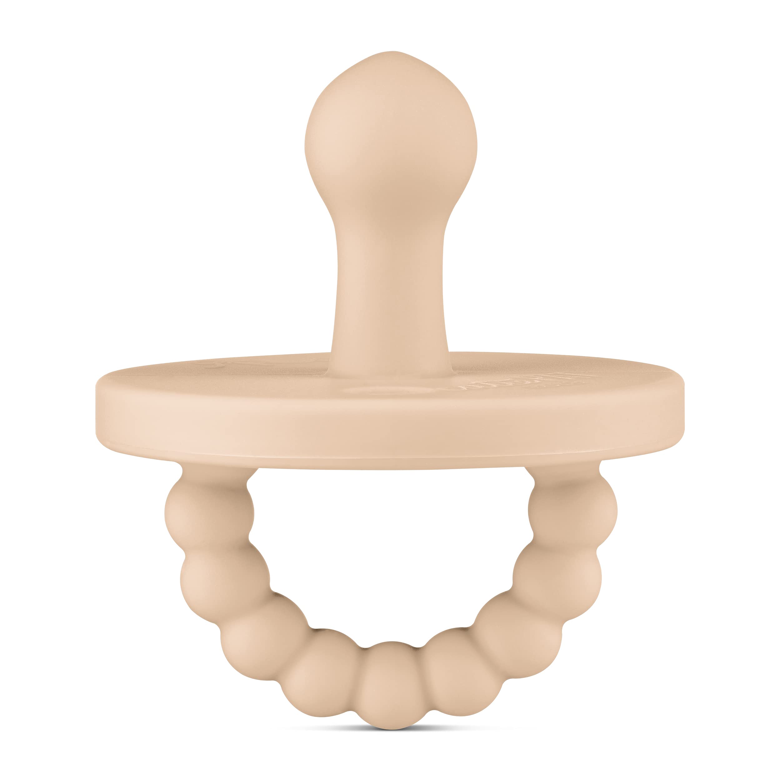Ryan & Rose Cutie PAT Pacifier Teether - BPA-Free Baby Soother with Bulb Design (Tan) | Perfect for Newborns, Infants & Toddlers | Daytime Comfort & Nighttime Sleep Aid