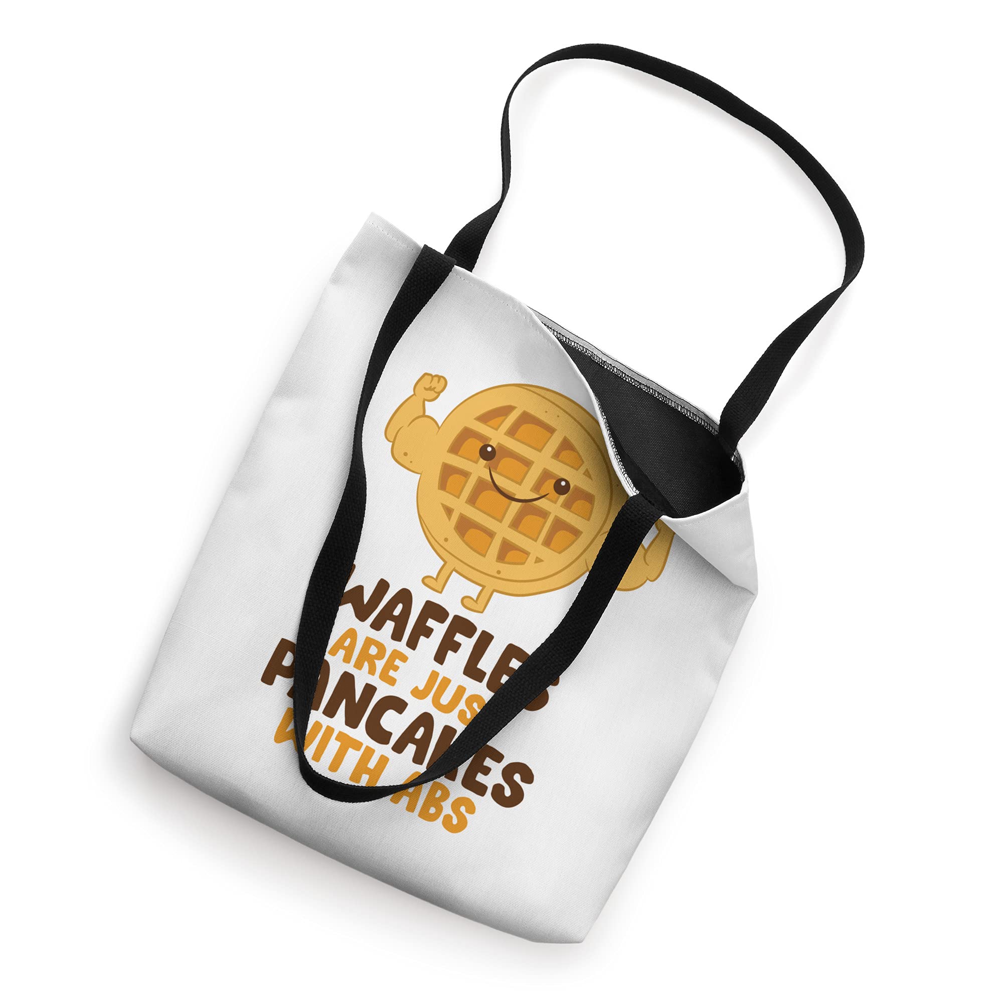 Funny Breakfast Waffles Tote Bag - Waffles vs Pancakes Design - Perfect for Grocery Shopping, Beach Trips & Work Commute