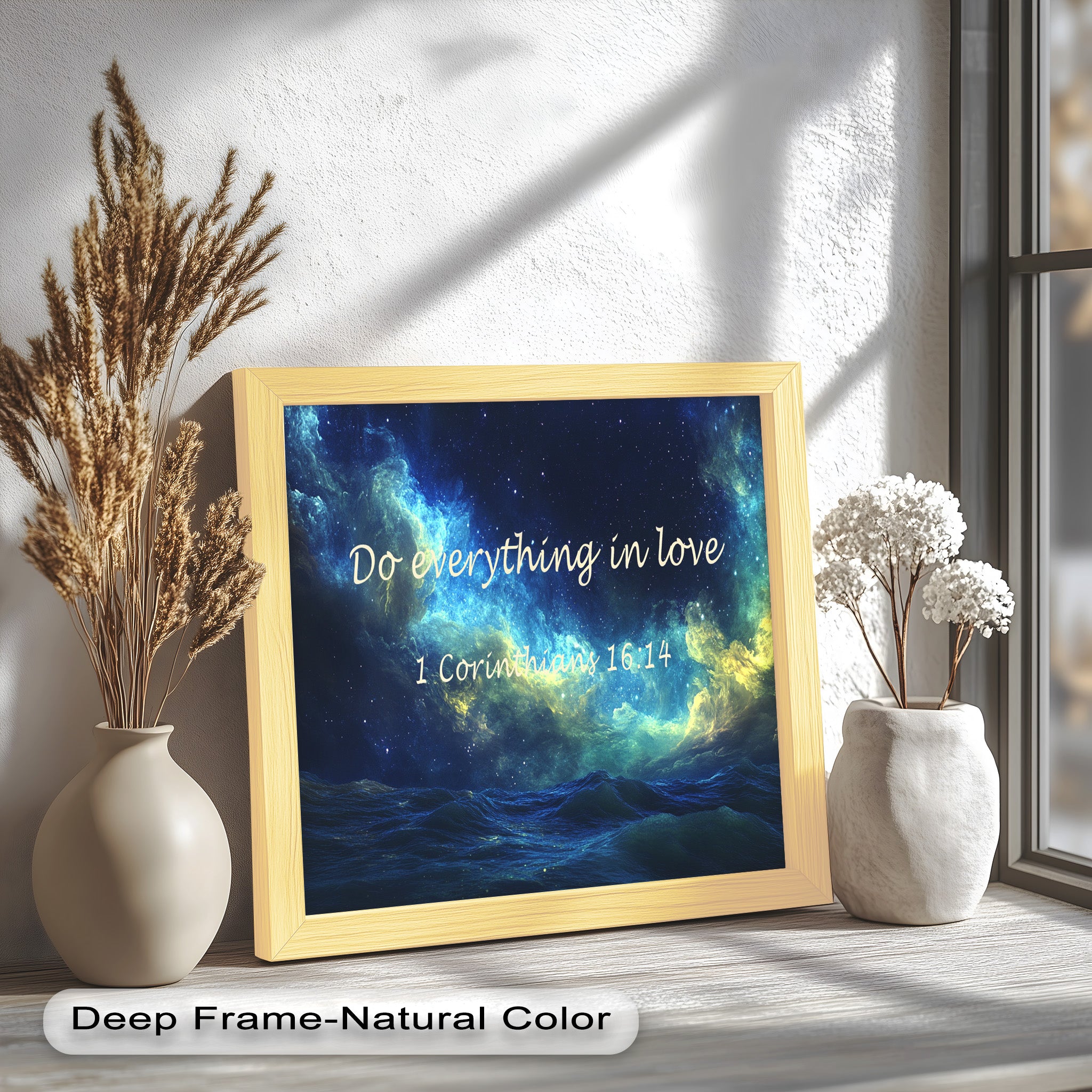 1 Corinthians 16:14 Bible Verse Canvas Print - Christian Wall Art with Love and Faith Scripture - Perfect for Home Decor, Church Gifts & Spiritual Inspiration
