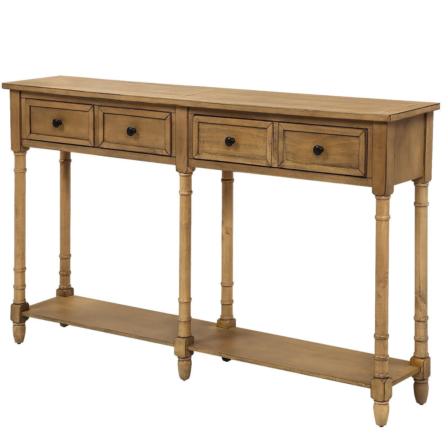 Modern Console Table with 2 Storage Drawers & Bottom Shelf - Easy Assembly Sofa Table for Living Room, Entryway, Hallway - Perfect Behind Couch, Under TV or as Entry Table Decor