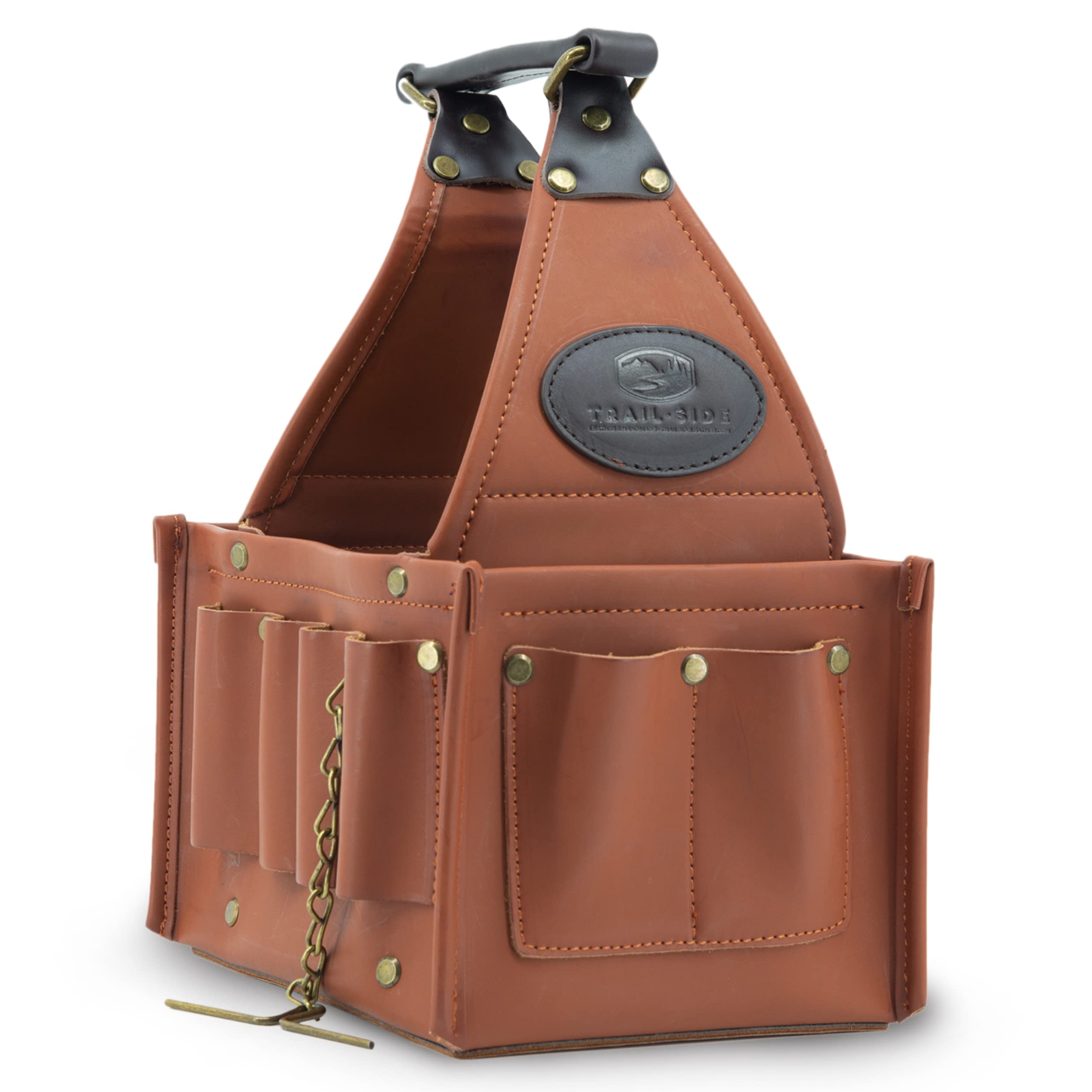 Durable Genuine Leather Tool Bag with 23 Pockets - Heavy Duty Tool Organizer for Hand Tools & Supplies | Perfect for Mechanics, Electricians & DIY Home Improvement Projects