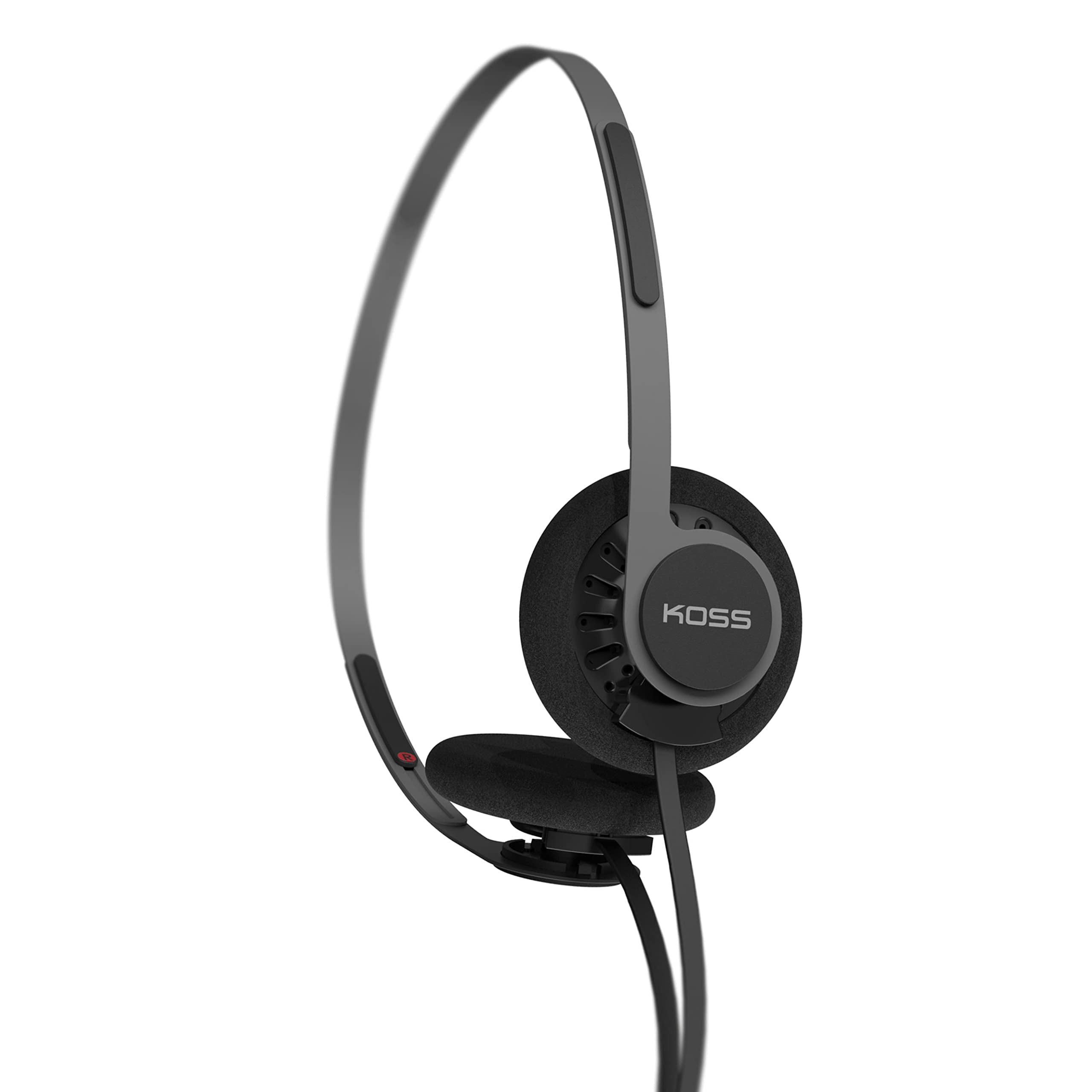 Koss KPH40 Utility On-Ear Headphones with Detachable Cable - Retro Style Lightweight Headset for Music, Gaming & Office Use (Stealth Black)