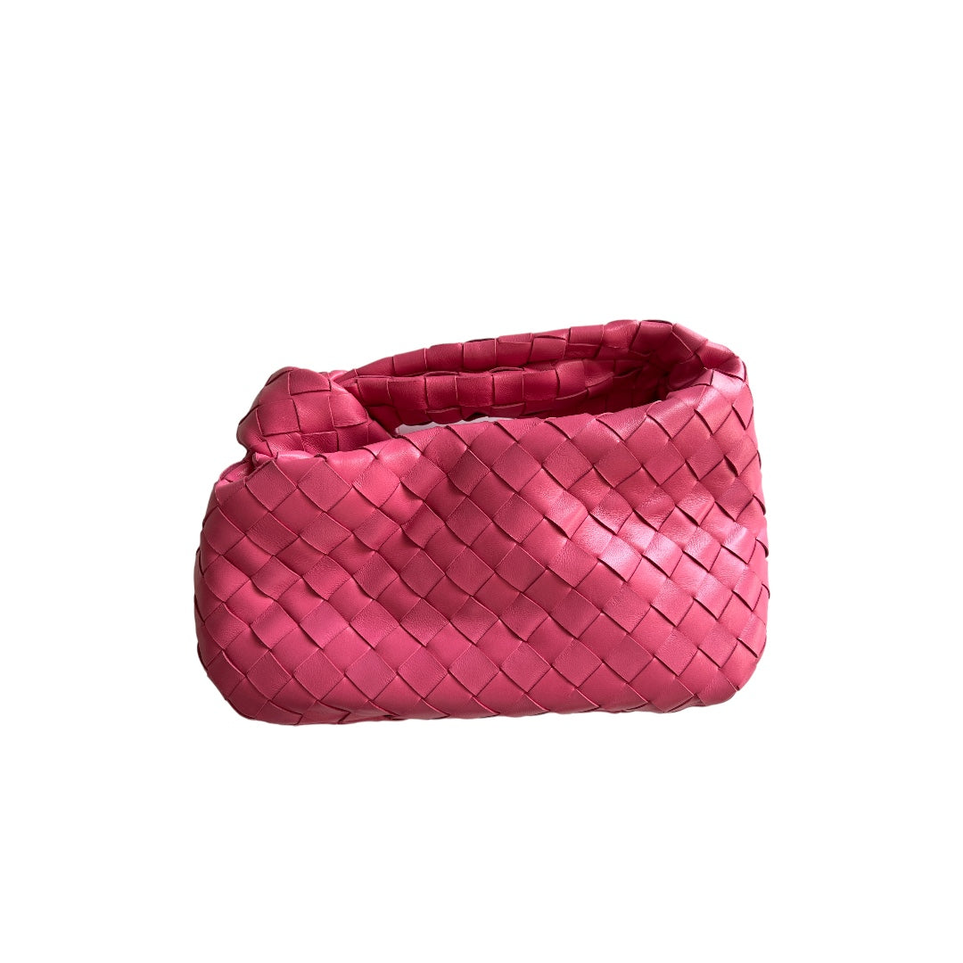 Bottega Veneta Hot Pink Intrecciato Mini Jodie Crossbody Bag - Luxury Leather Shoulder Purse for Women, Perfect for Parties, Dates & Everyday Use