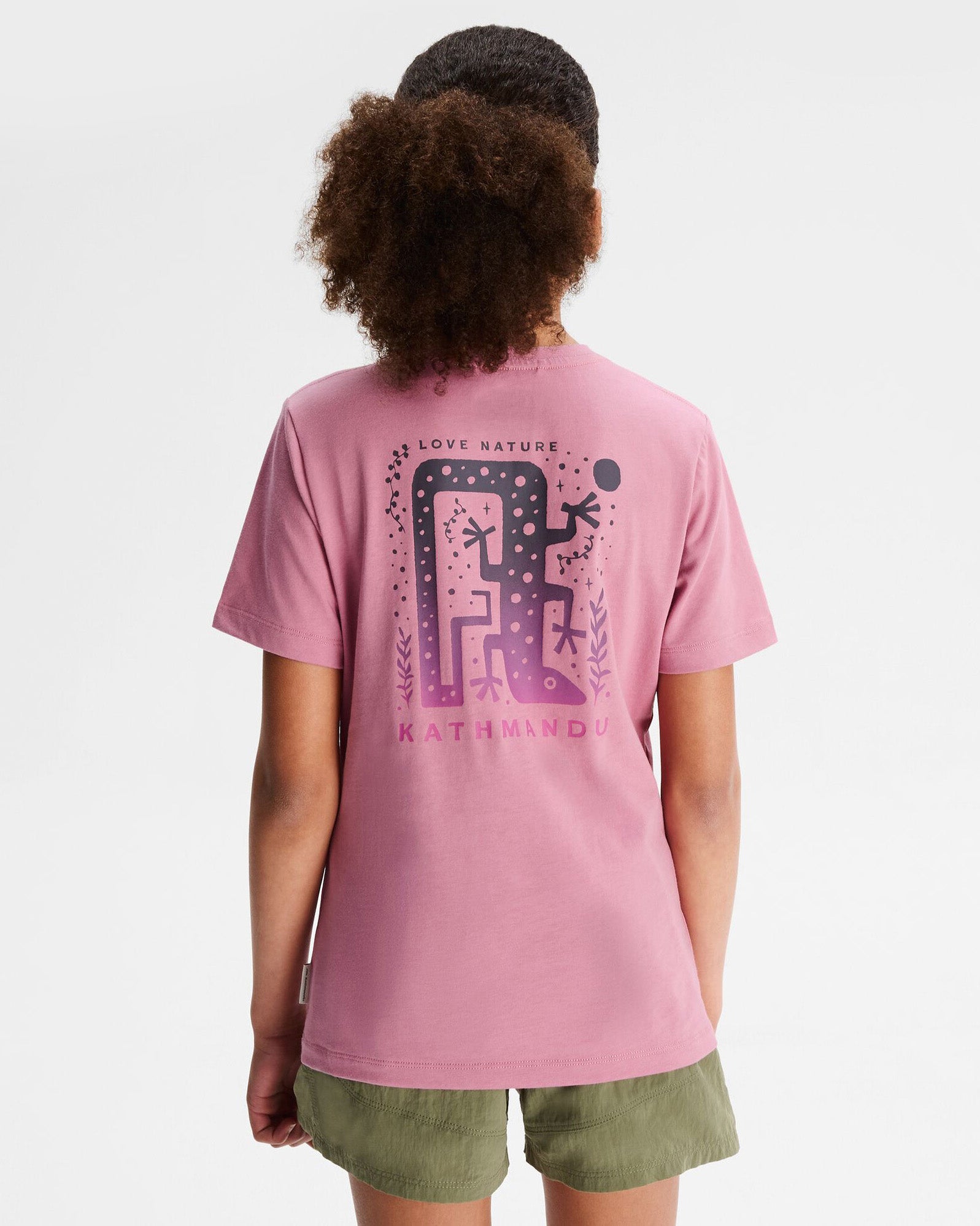 Organic Cotton Girls' Geo Skink T-Shirt in Orchid - Soft & Comfortable Kids' Top for Playdates, School & Everyday Wear
