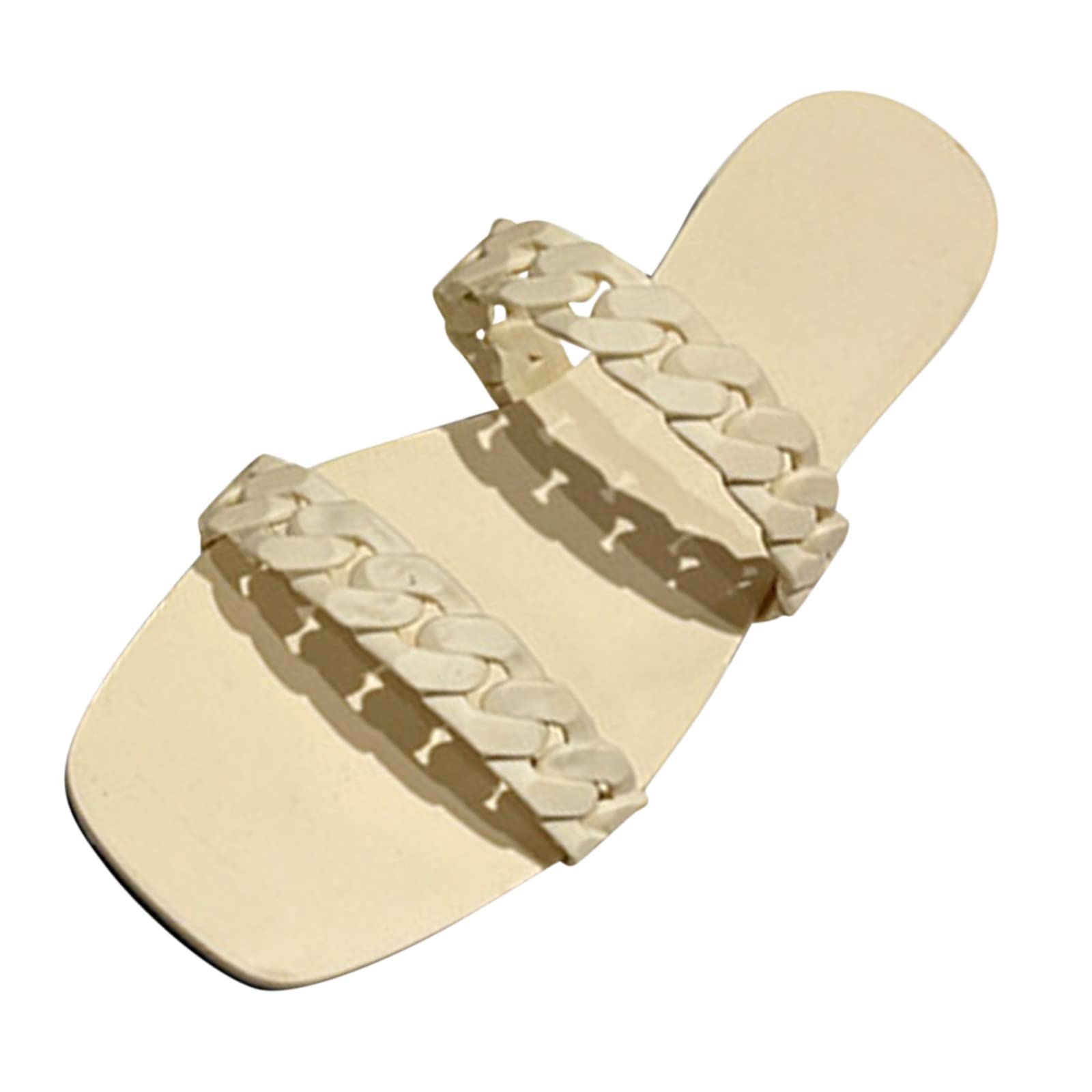 Women's Casual Chain Slippers - Comfortable Summer Beach Sandals with Fashionable Flat Bottom | Perfect for Poolside, Vacation & Home Relaxation