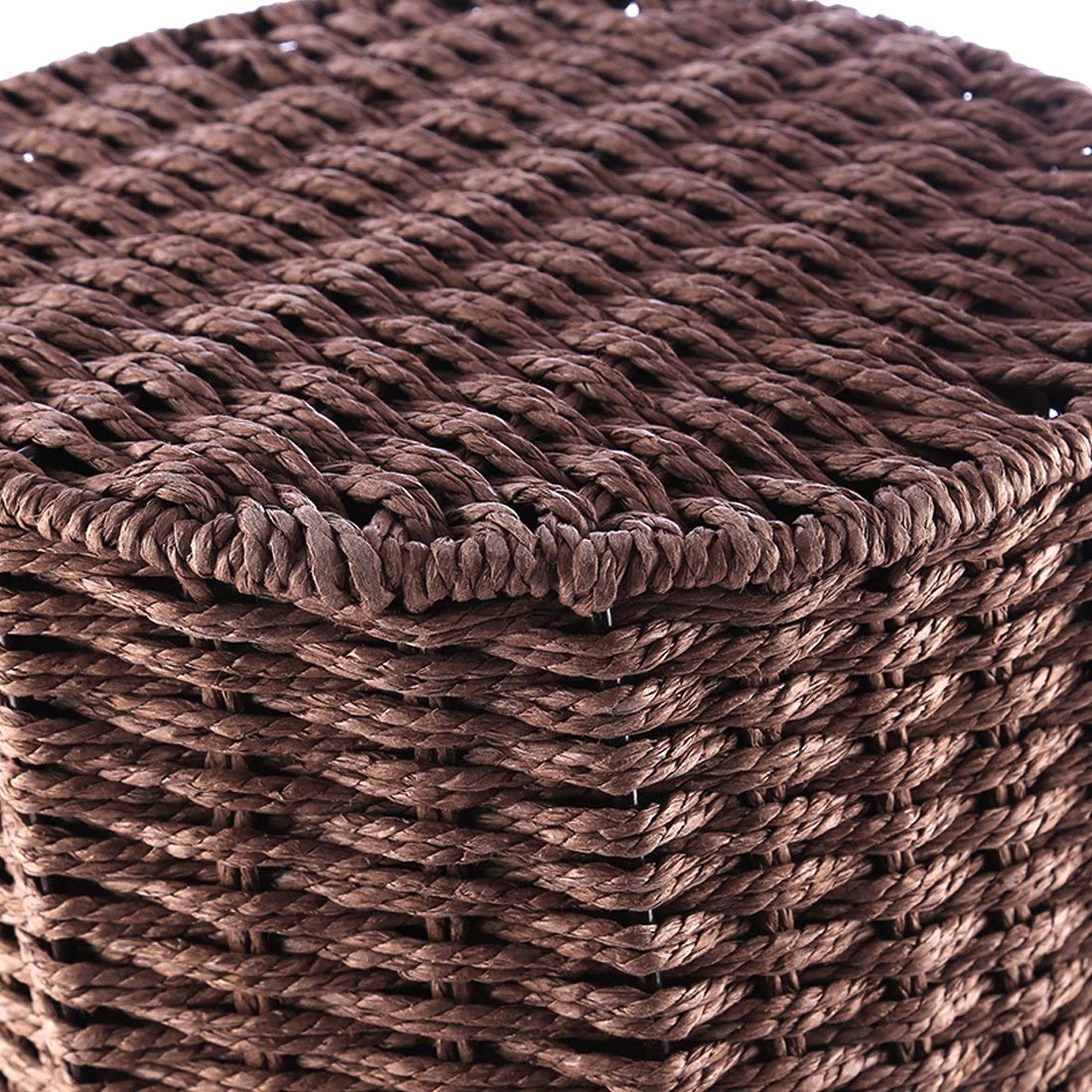 Eco-Friendly Rattan Wicker Trash Can - Recyclable Waste Basket for Kitchen, Office & Bedroom | Sustainable Brown Garbage Bin for Home & Office Organization