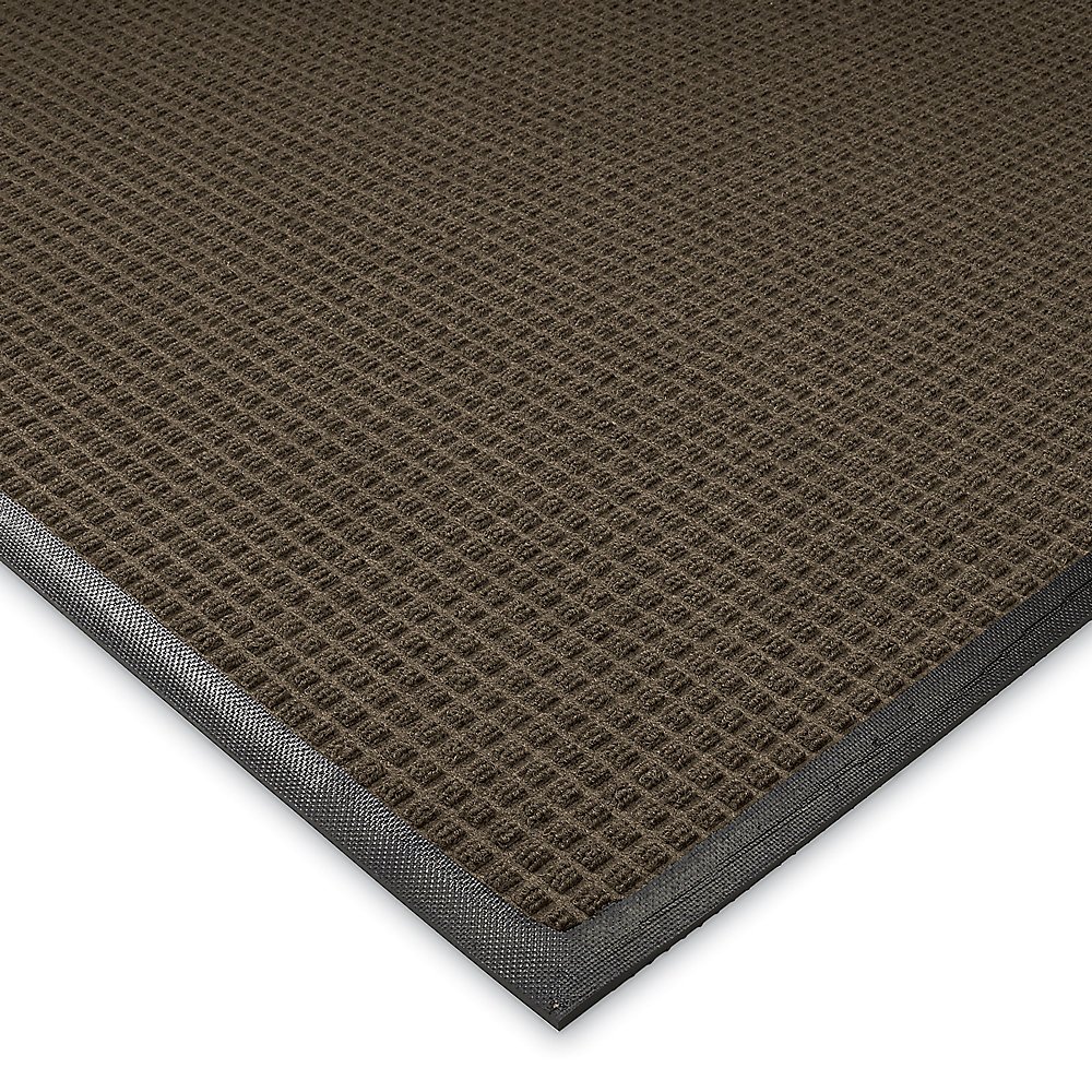 Andersen Waffle Design Rubber Floor Mat 3x4 Feet - Non-Slip Kitchen Rug with Border - Dark Brown Entryway Mat for Home, Office, Restaurant & Mudroom Use