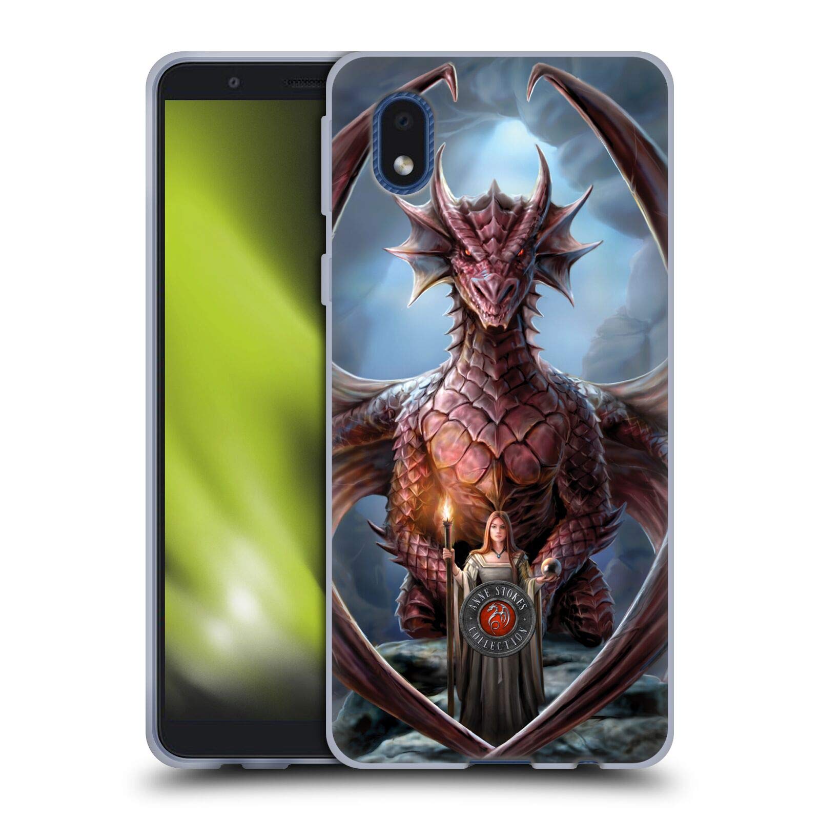 Anne Stokes Guardian Dragon Friendship Soft Gel Case for Samsung Galaxy A01 Core (2020) - Officially Licensed by Head Case Designs, Perfect for Everyday Protection and Stylish Gift Giving
