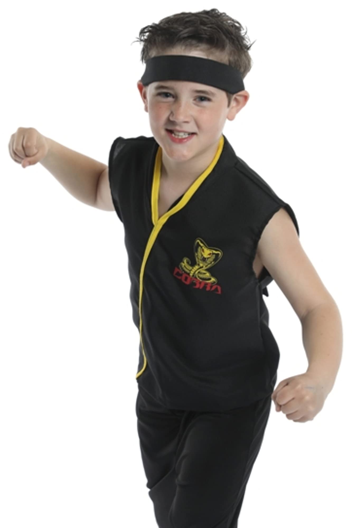 Kids Cobra Karate Costume - Black Martial Arts Uniform for Boys & Girls - Halloween Cosplay, Karate Training, Birthday Party Outfit