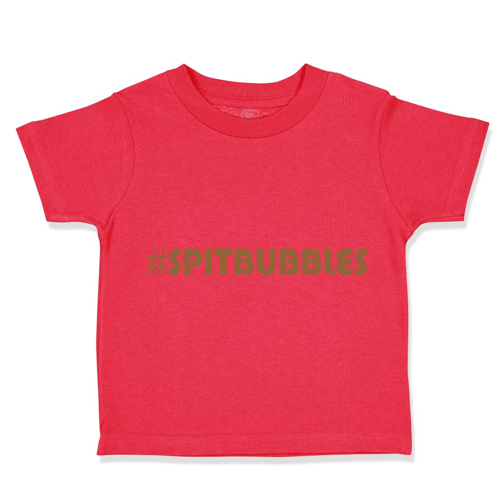 Funny Spit Bubbles Cotton Toddler T-Shirt - Cute Baby Boy & Girl Clothes (12 Months, Red) | Perfect for Playdates, Birthday Parties & Family Photos