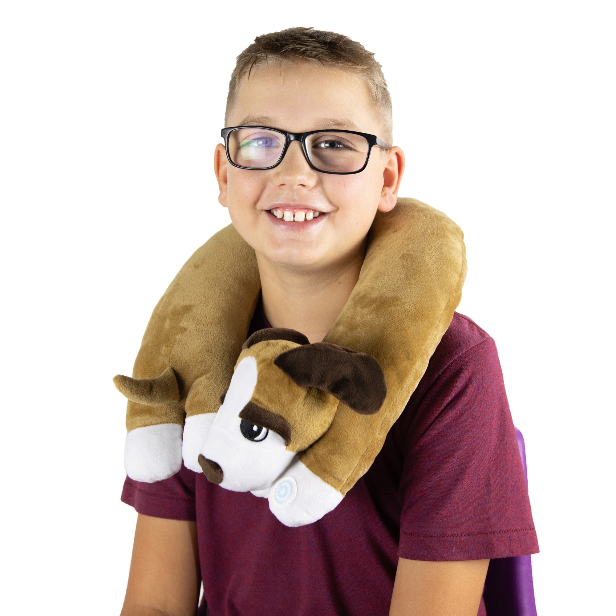 Bouncyband Puppy Themed Sensory Vibrating Neck Pillow for Kids - Calming Anxiety Relief & Stress Reduction - Perfect for Travel, Classroom & Sensory Rooms