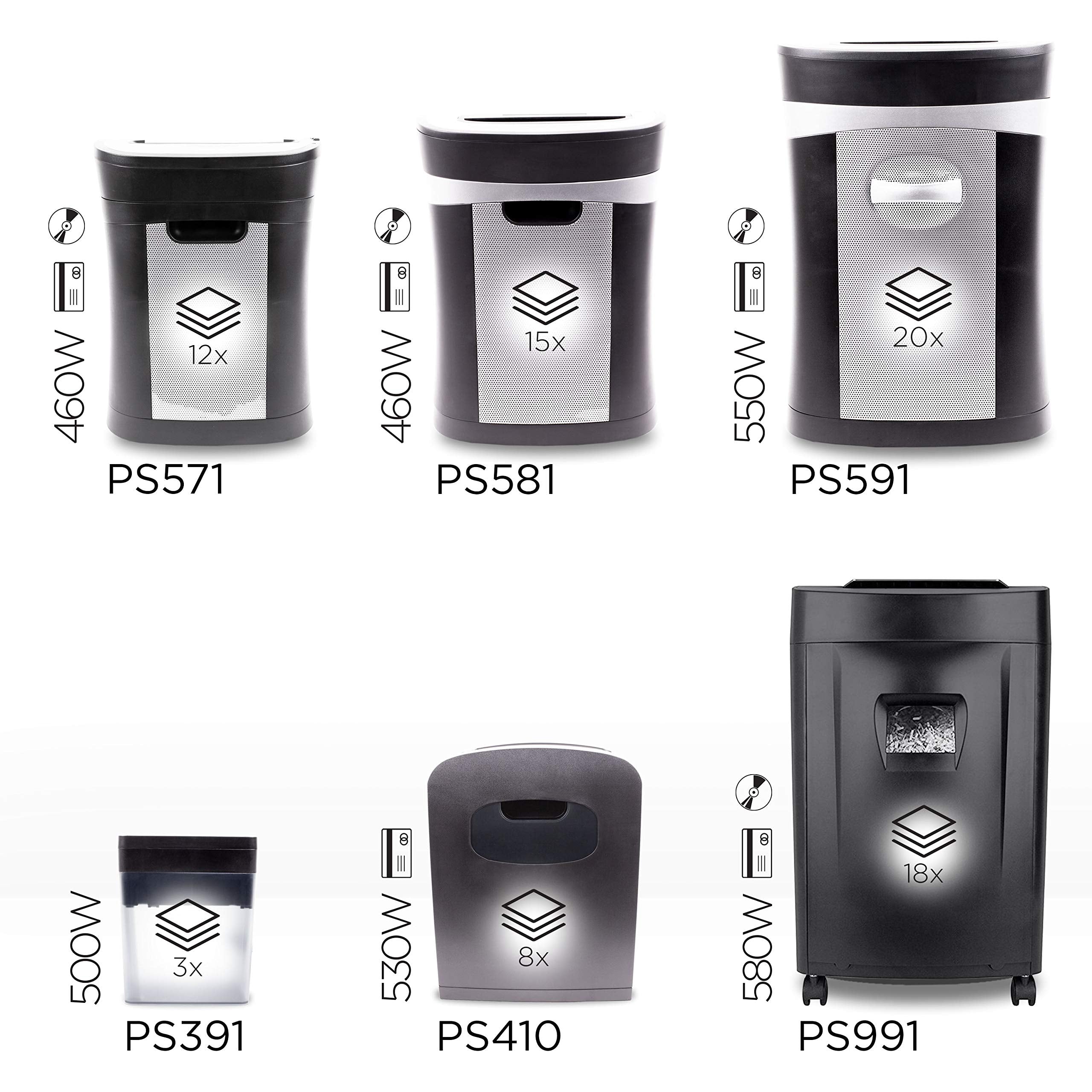 Duronic PS571 12-Sheet Cross Cut Paper Shredder - Heavy Duty Small Electric Shredder for Home & Office Use | Shreds Documents, Credit Cards, Envelopes | Secure Data Destruction | Perfect for Tax Records, Sensitive Files & Identity Protection (Black)