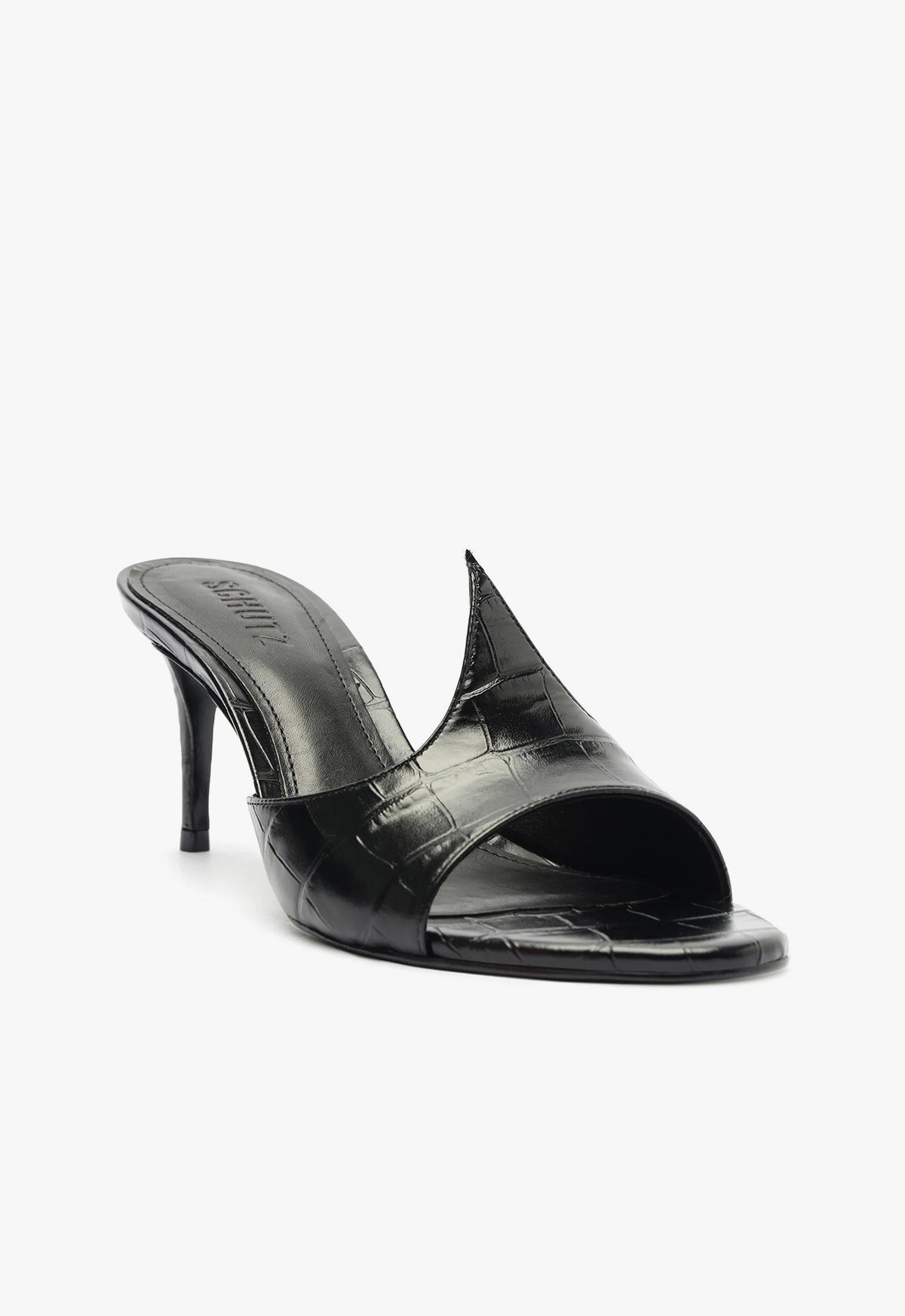 Carlie Mule Patent Leather Sandals for Women - Comfortable Slip-On Dress Shoes for Work, Office & Casual Outfits | Shiny Pointed Toe Loafers with Low Heel