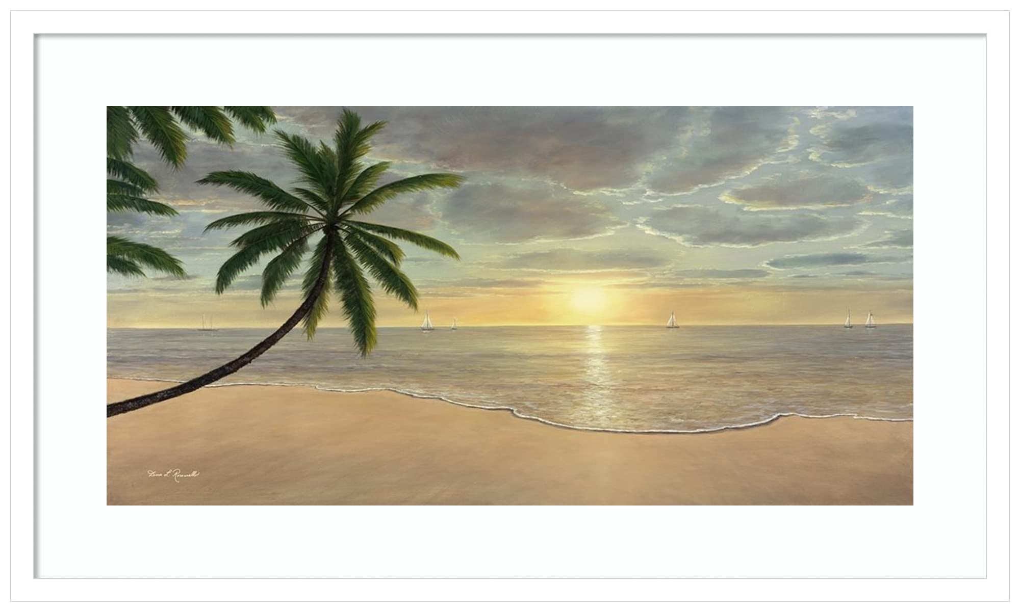 Amanti Art Framed Beach Wall Art Print 20x33 - Coastal Decor Painting by Diane Romanello | Large Seascape Poster for Living Room, Bedroom, Office | Perfect for Beach House, Vacation Home & Coastal Interior Design
