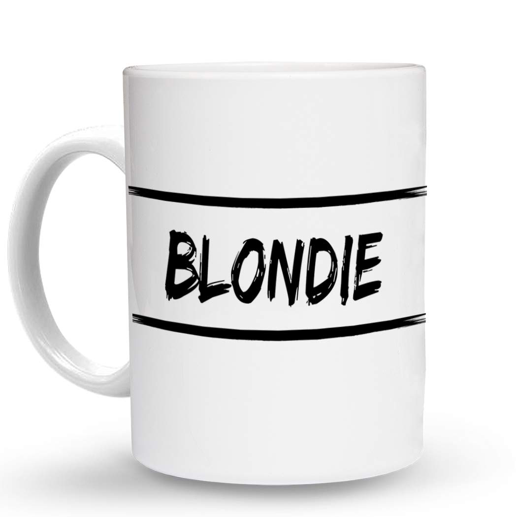 Makoroni Blondie Female Name - 11oz Unique Ceramic Coffee Mug for Women, Personalized Gift for Her - Perfect for Home, Office & Coffee Shops