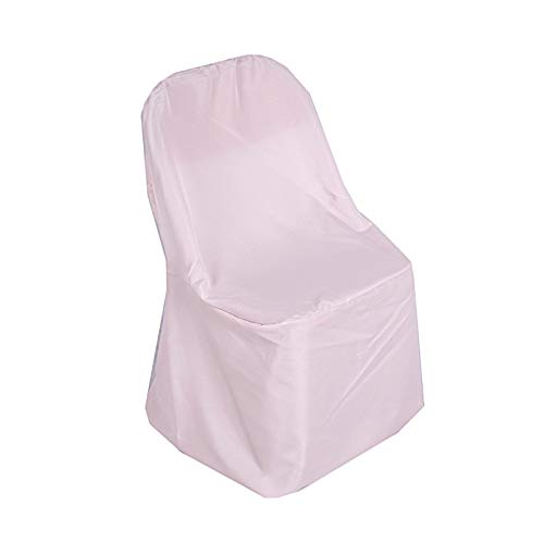 100 Pcs Blush Polyester Folding Chair Covers - Elegant Wedding Reception Party Decorations, Banquet & Event Linens for Chairs - Perfect for Weddings, Bridal Showers, Baby Showers & Formal Events