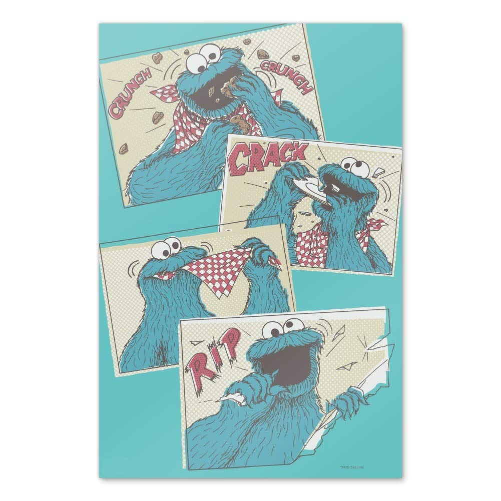 Sesame Street Cookie Monster Comic Wall Sign - Fun Home & Office Decor for Fans, Kids Room, Classroom, or Business - Graphics & More Collection