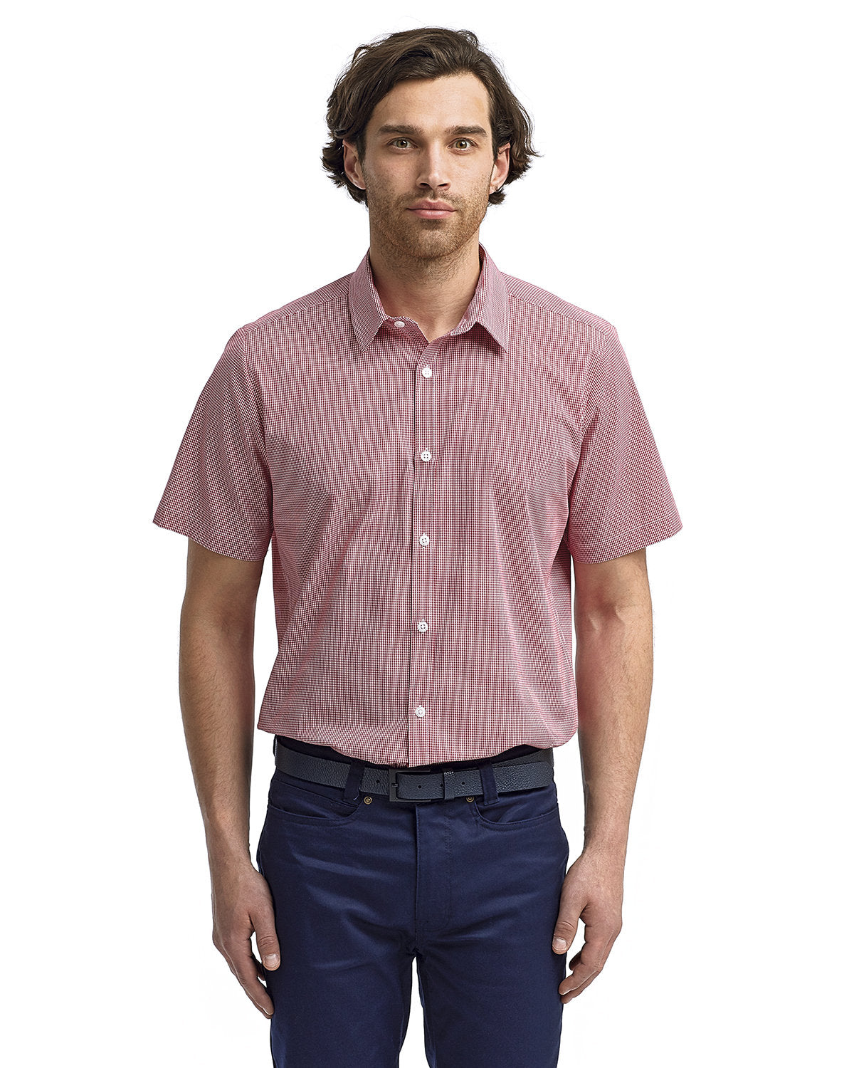 Reprime RP221 Men's Microcheck Gingham Short Sleeve Cotton Shirt - Artisan Collection | Casual Summer Wear & Outdoor Activities