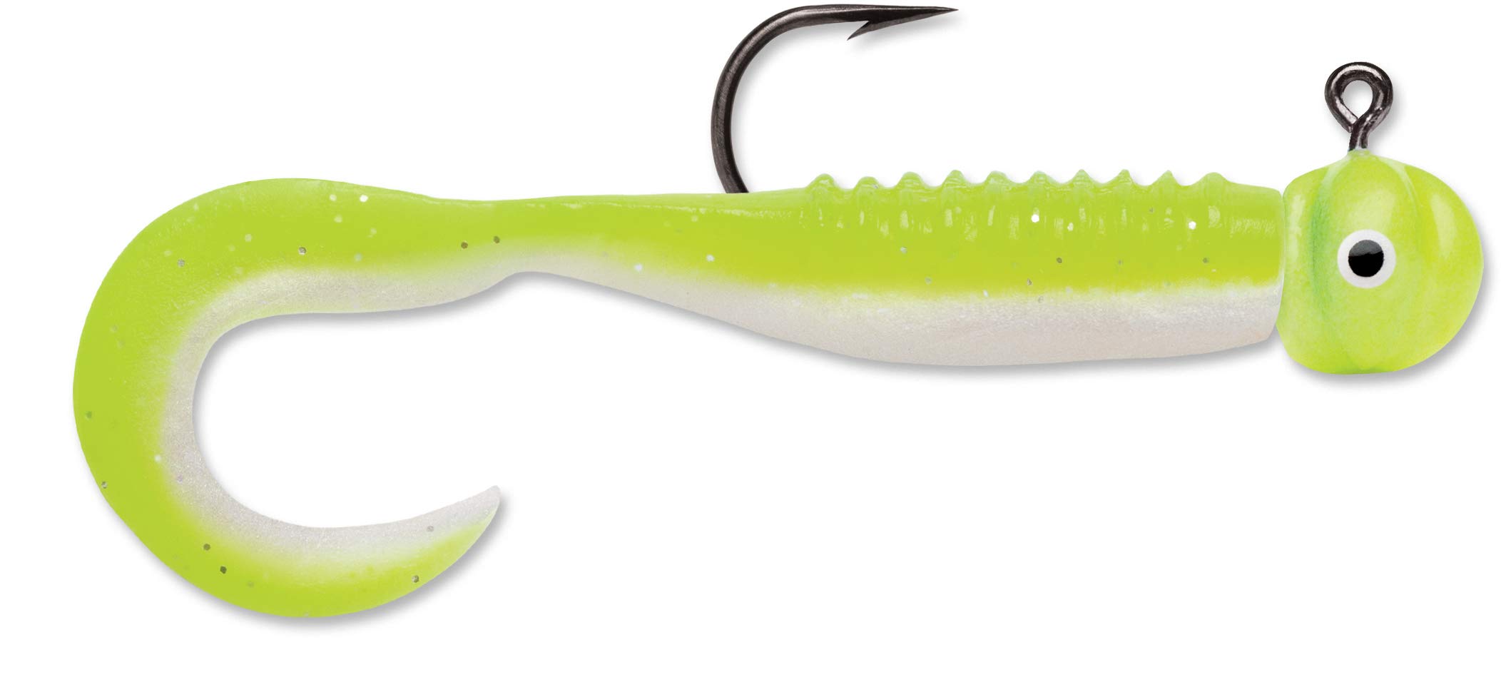 1/32 oz Chartreuse Pearl Curl Tail Jig - Premium Fishing Lure for Bass, Trout & Panfish - Perfect for Freshwater & Saltwater Fishing