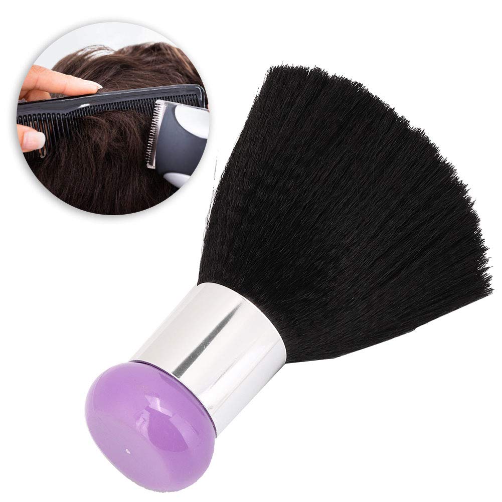 Soft Fiber Hair Cleaning Brush & Neck Duster - Portable Hair Dust Remover for Face & Neck (Purple) | Perfect for Salons, Home Hair Care & Pet Grooming
