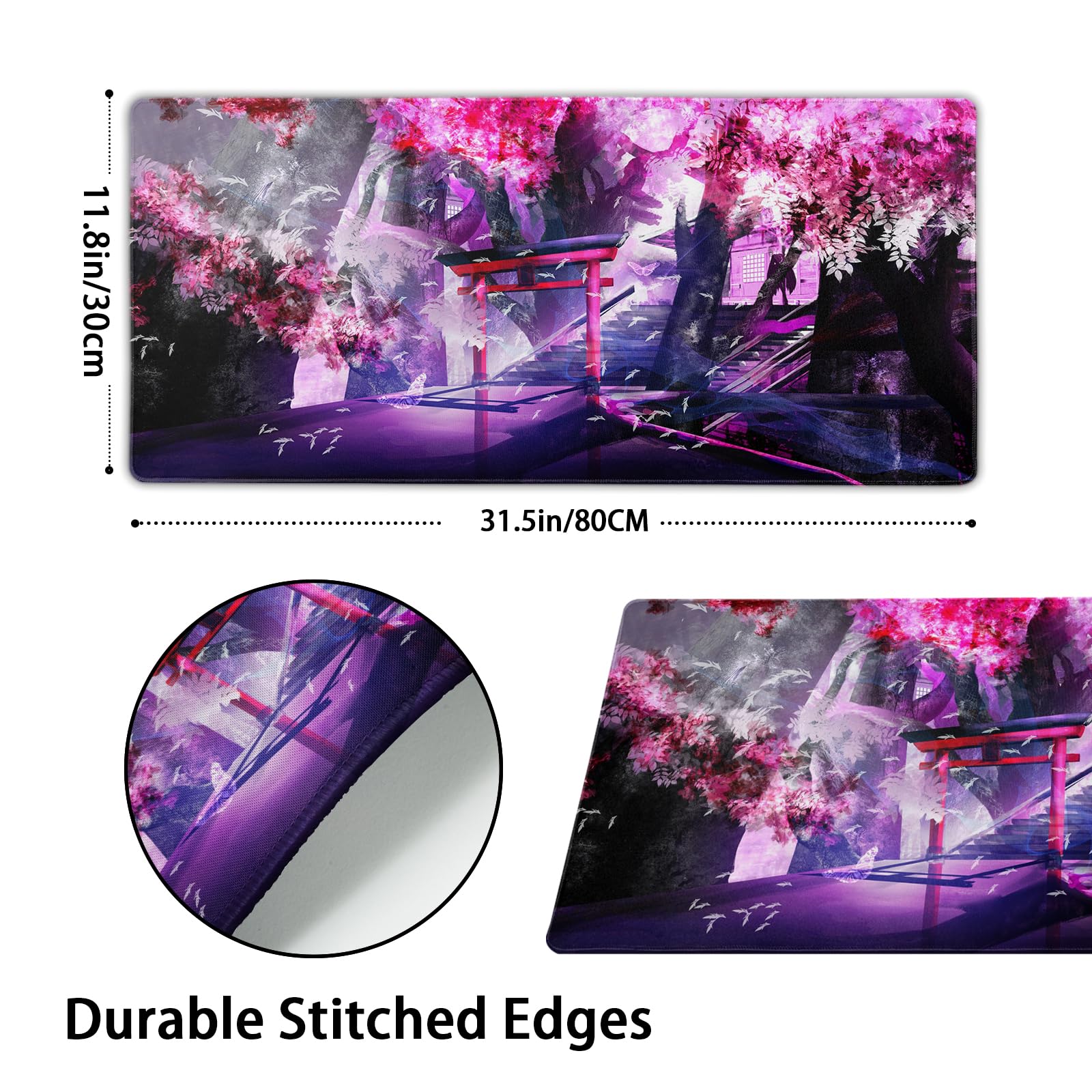 Cherry Blossom Gaming Mouse Pad - Large Non-Slip Desk Mat for PC & Office Use
