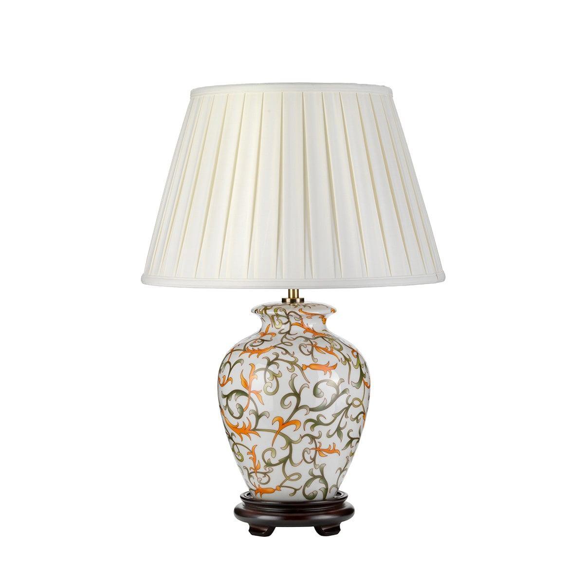 Elstead Soling 1 Light Ceramic Table Lamp in Green & Orange - Modern Home Decor for Living Room, Bedroom, or Office Lighting