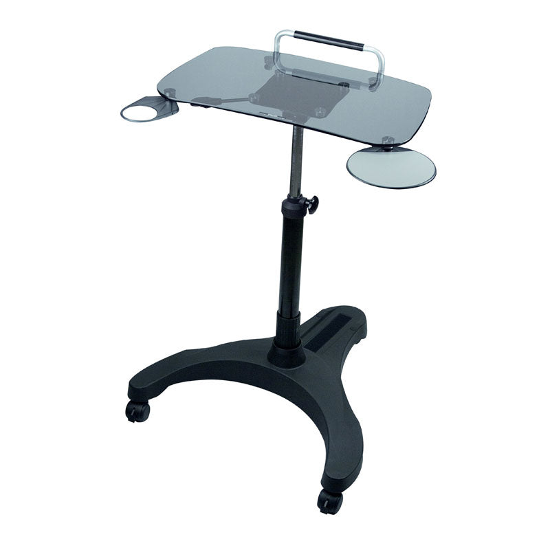 Adjustable Height Laptop Desk with Glass Platform - Ergonomic Standing Desk for Home & Office Workstation - Perfect for Work, Study, and Gaming
