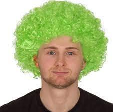 Light Green Curly Afro Wig for Men & Women - Natural Looking Synthetic Hair for Cosplay, Halloween & Costume Parties