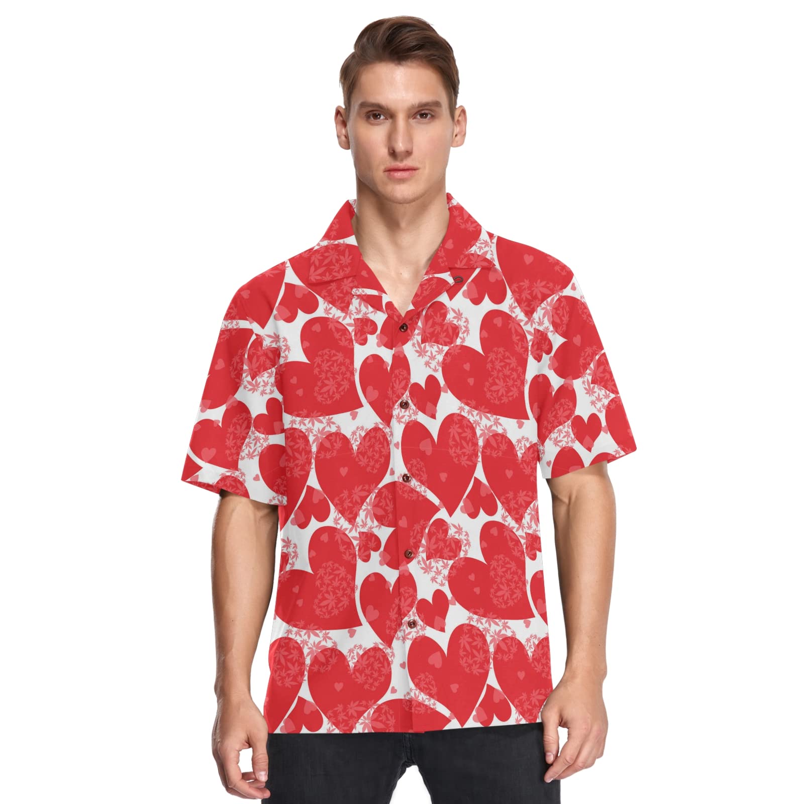 Fisyme Men's Hawaiian Shirt - Loose Fit Short Sleeve Button Down Beach Shirt for Summer Vacation, Luau Party & Tropical Getaway | Breathable Casual Shirt for Poolside Relaxation & Island Style